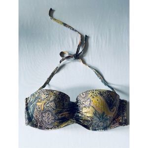 Victoria’s Secret Colorful Paisley Rhinestone Bikini Top Size 36D